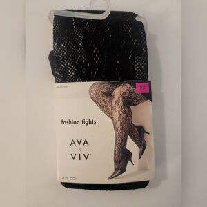 Ava & Viv Plus Size 2X Black Lace Tights